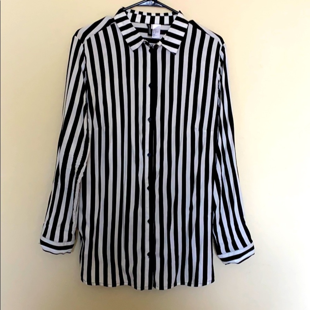 Adorable, Quirky, Black and White Striped Shirt